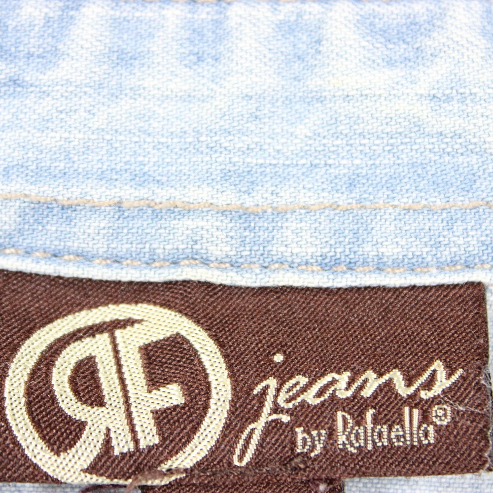 Rafaella Jeans Womens Blue Denim Western Snap Shirt Light Wash Cotton Size 12 - Picture 7 of 12